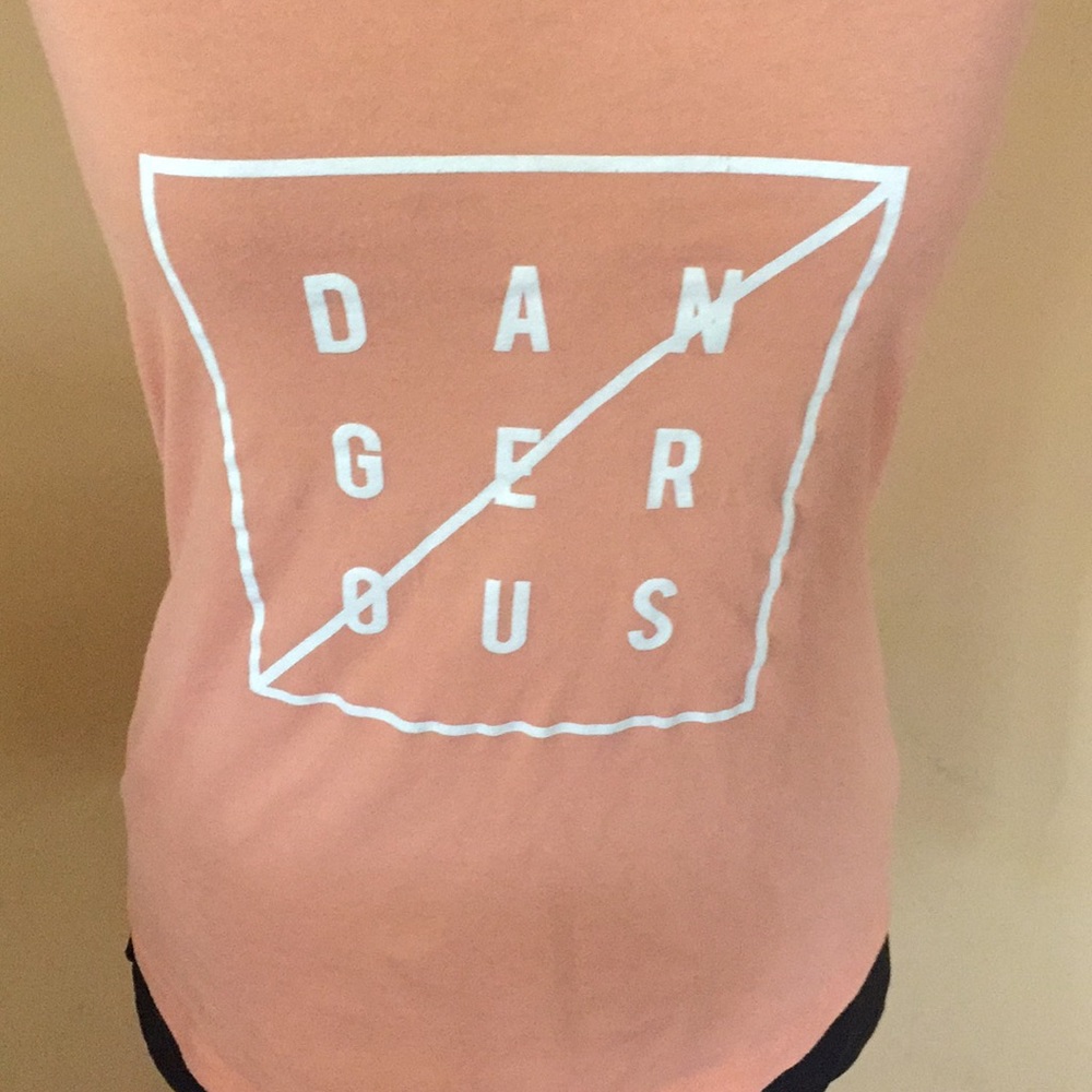MuscleBox Razor Back Athletic Tee Orange Cream - Picture 2 of 8